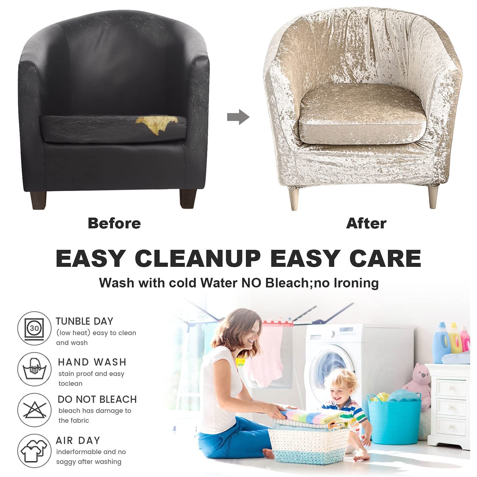 2 Piece Velvet Banquet Chair Slipcover with Cushion Cover,Stretch Club Tub Chair Covers Glittery Bling Christmas Armchair Slipcovers Removable Furniture Protector for Home Party Wedding Decor