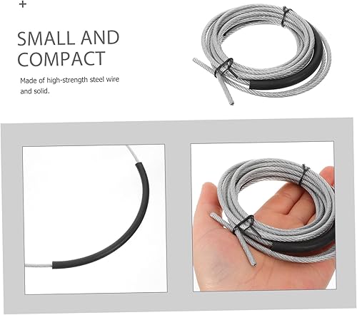 Miniatura 7 de Weighted Steel Cable Jump Rope Replacement for Fitness Adults Anti-wear Tubing Thick Heavy Wire Skipping Rope for Speed Workout and Cardio Training