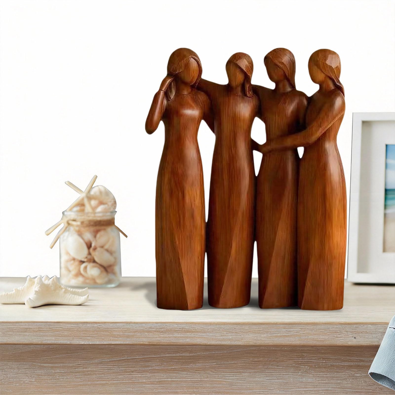 Sisters By My Side Friendship Statue, Sister Friendship Gifts for Women, Bestie Sisters Figurines Birthday Gift from Sister