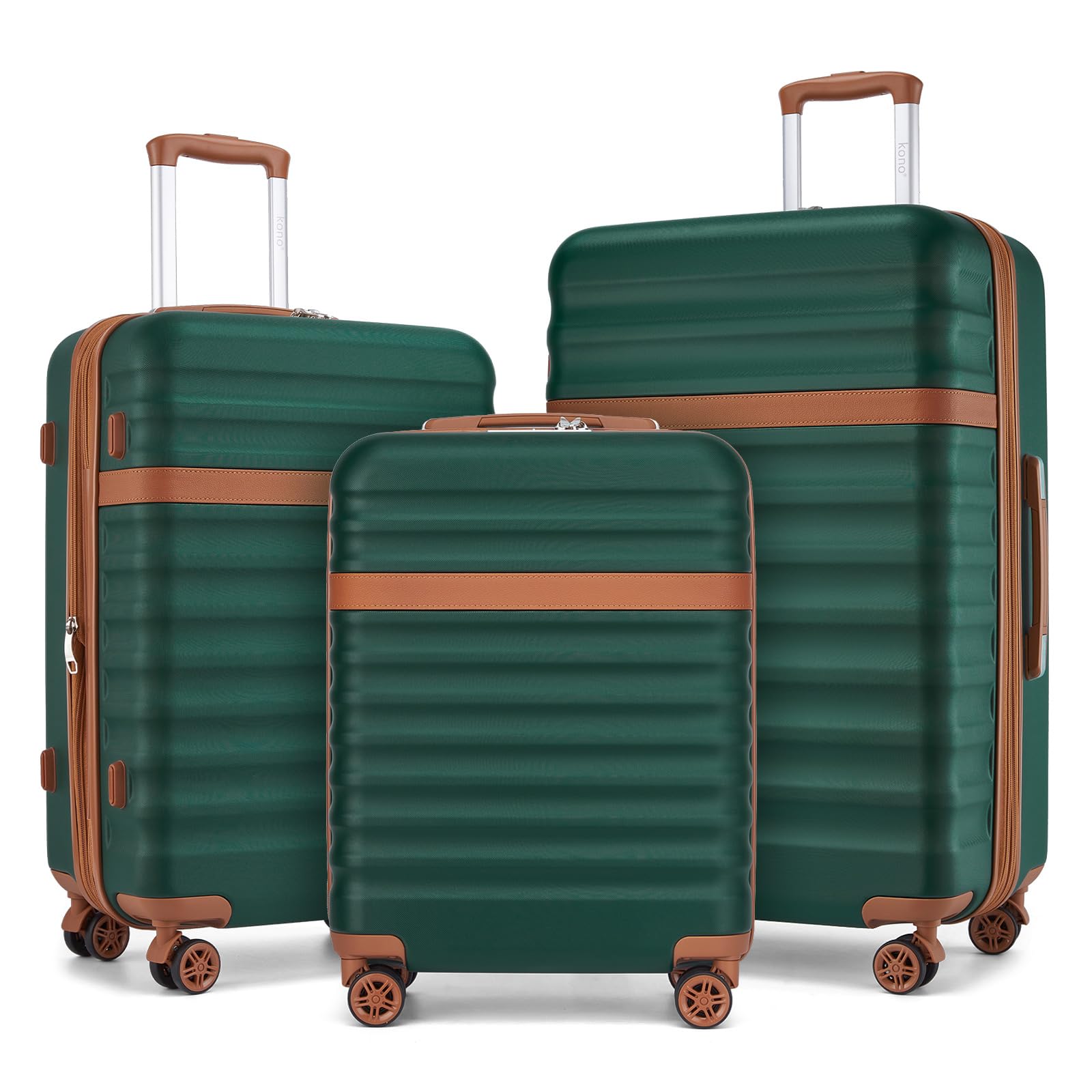 KONO Koffer Trolley Hartschalenkoffer aus ABS+PC leicht Reisekoffer mit 4 Rollen TSA Schloss