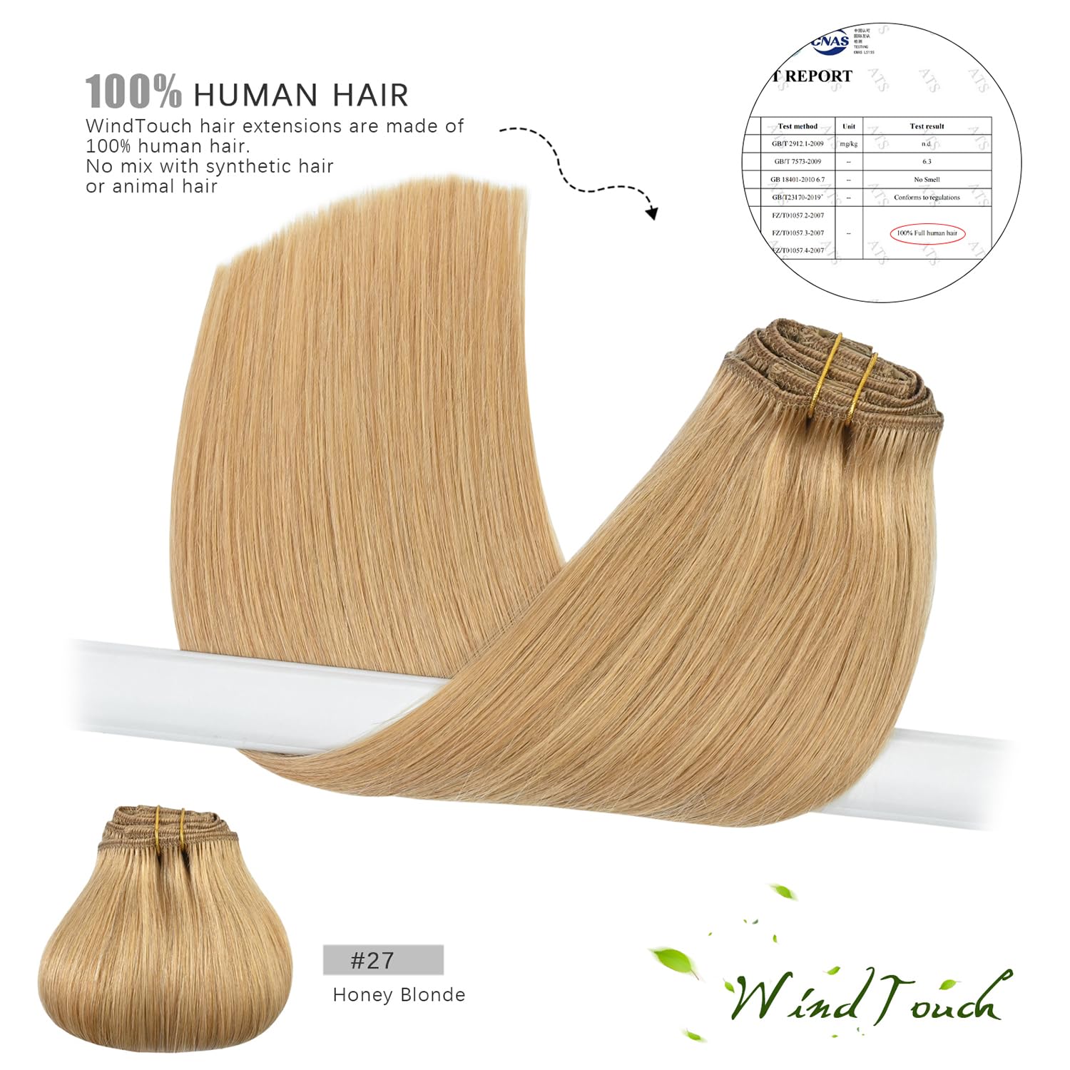Amazon.com : WindTouch Clip In Hair Extensions Human Hair  display picture 1