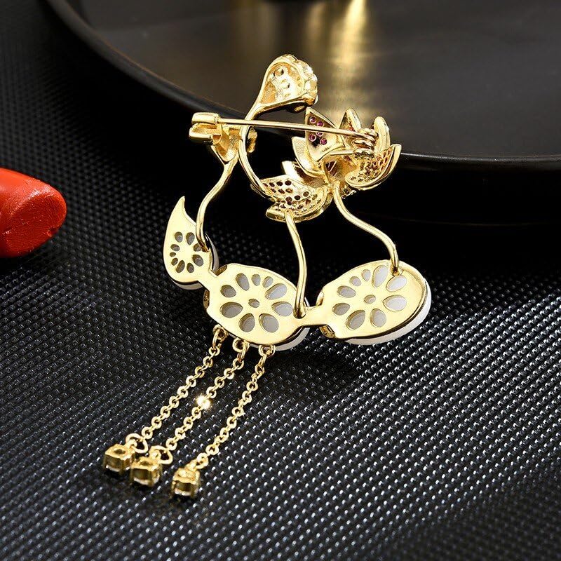 Image of Flower Floral Pearl Brooch Rhinestone Crystal Brooch Leaf Bouquet Brooch Pin Fashion Dress Accessories Birthday Graduation Jewelry Gift For Women