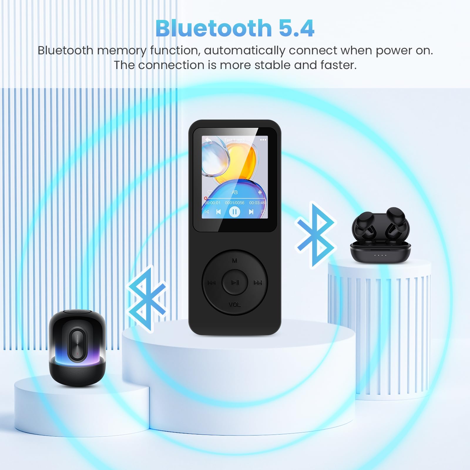 32GB MP3 Player Mit Bluetooth 5.3 - 1.8 Zoll Display & 70h Akkulaufzeit