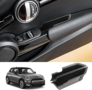 ZCLINKO for 2024 Mini Cooper F56 Organizer Front Door Side Storage Box Door Side Organizer Grab Tray 2015-2024 Mini Cooper Countryman Armrest Phone Container Accessories 2PCS