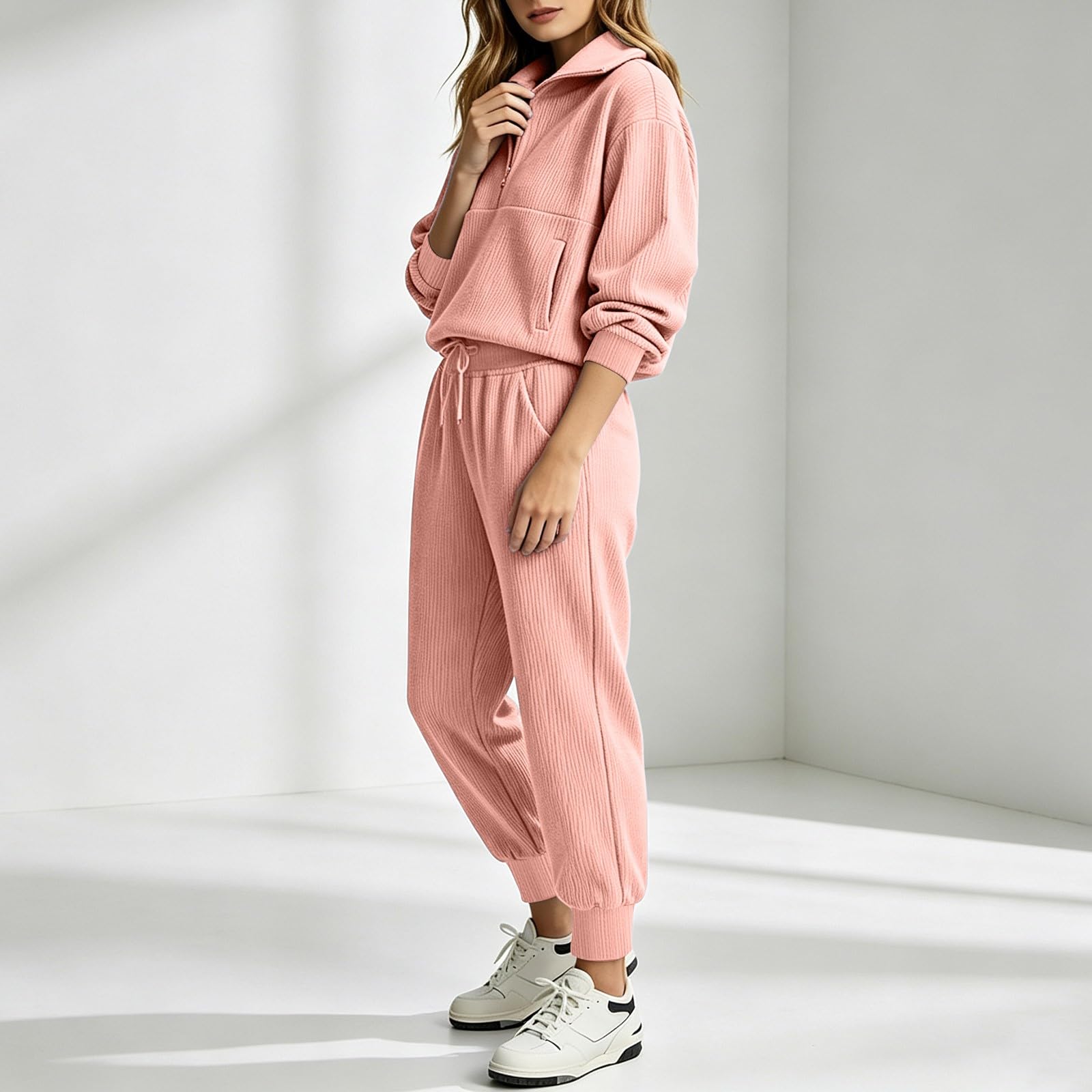 Conjunto Deportivo Mujer 2 Piezas Sudadera Cremallera y Pantalones Chandal