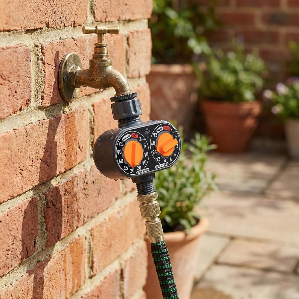 Elektronischer Bewässerungstimer – Spritzwassergeschützt, einfache Bedienung, Flexible Intervalle für die Gartenbewässerung - Wasseruhr/Zeitschaltuhr