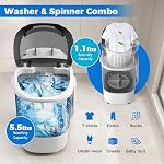 COSTWAY Mini Portable Washing Machine, 5.5 lbs Capacity, Compact Laundry Washer with Spin Tub & Drain Hose, Perfect for Apartment Dorms RV Home (Grey)