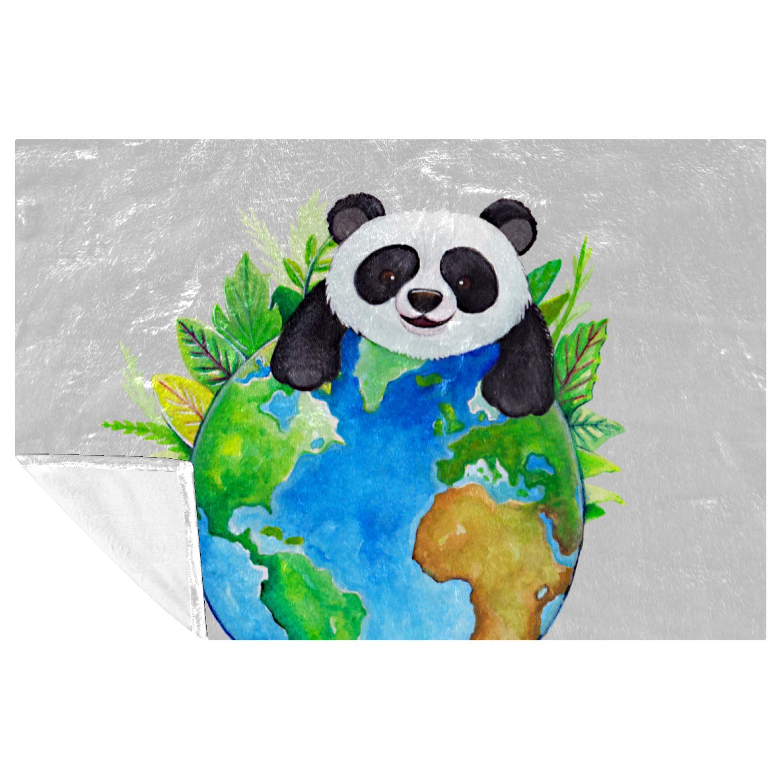 Couverture panda douce lit chaud plaid imprimé terre 150x100 pique-nique