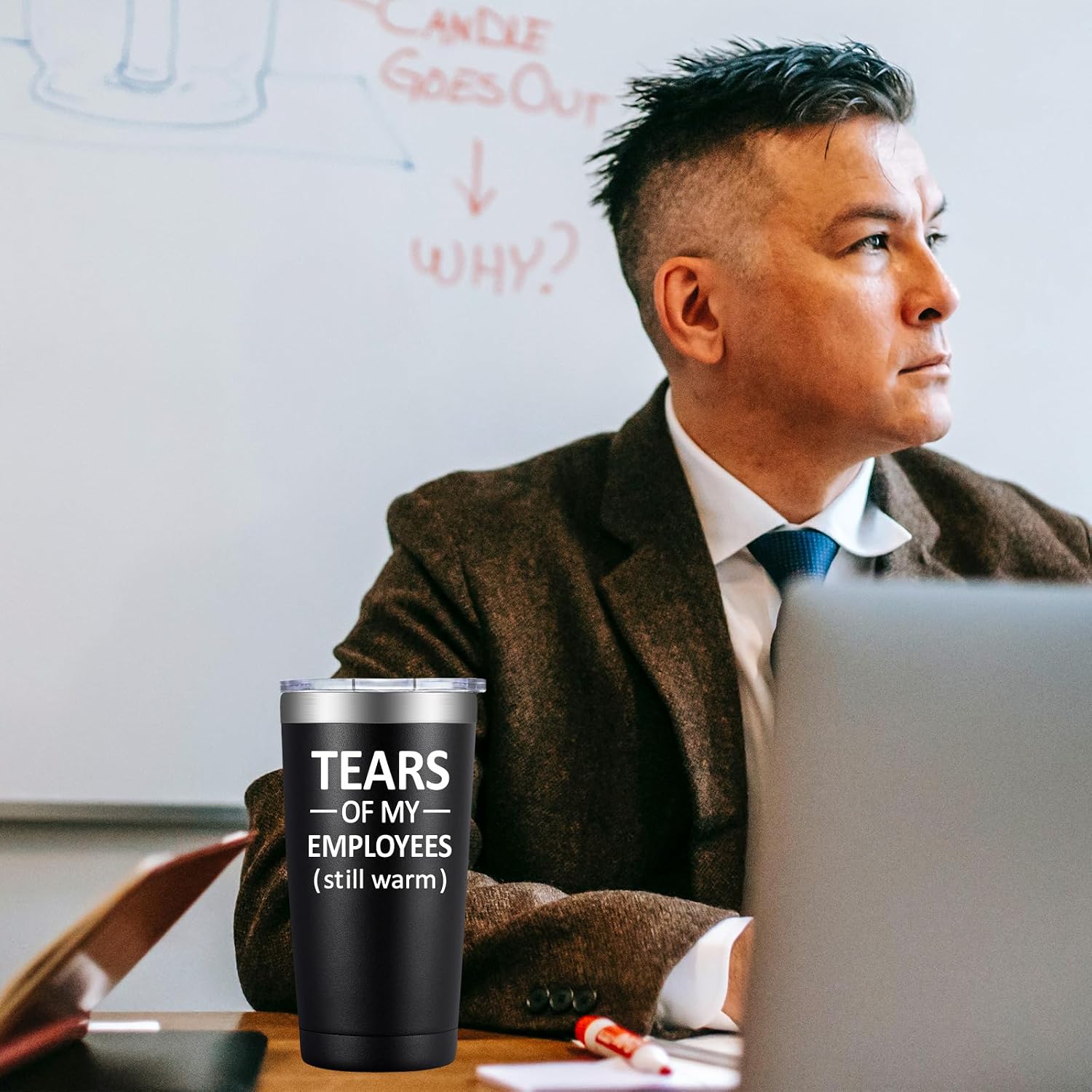 SpenMeta Boss Gifts from Employees - Funny Christmas, Bosses Day Gifts from Stuff - Tears of My Employees, Leader, Manager, Principal Present - 20 Oz Boss Tumbler image 3