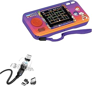 BoxWave Cable Compatible with My Arcade Data East Hits Pocket Player (2.75 in) - MagnetoSnap AllCharge Cable, Magnet Charging Cable USB Type-C Micro USB - Jet Black