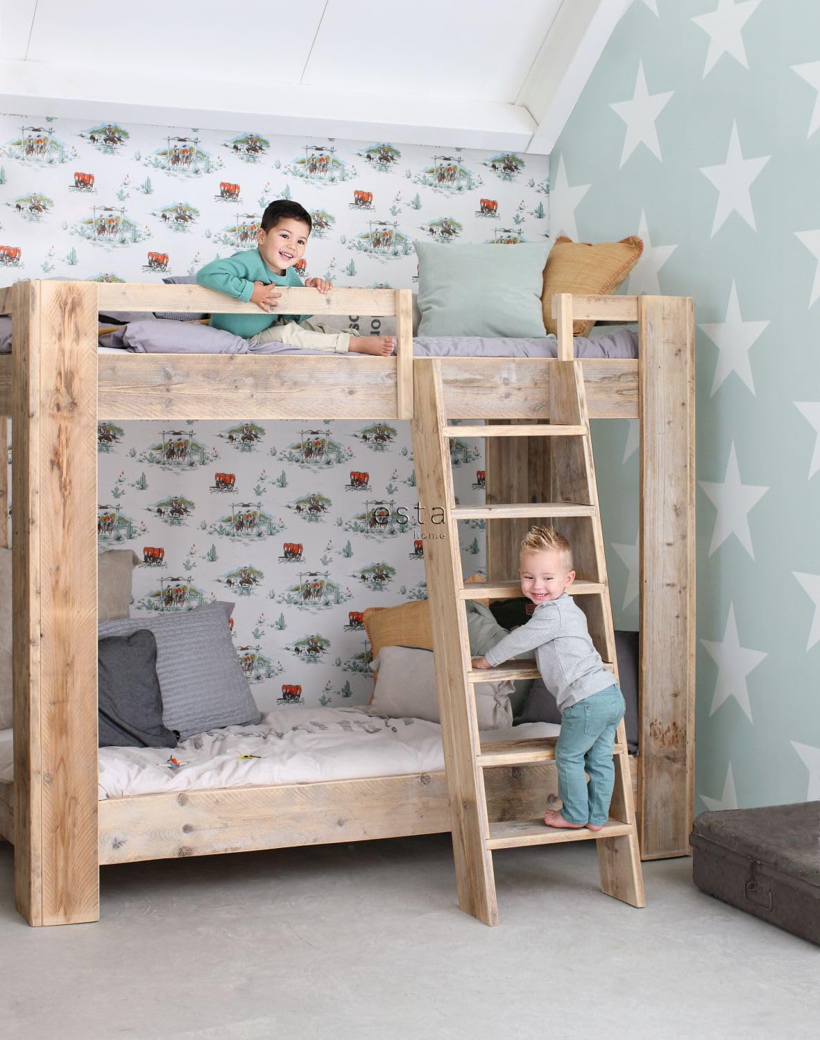 ESTAhome Tapeta gwiazdy miętowej zieleni 53 cm x 10.05 m