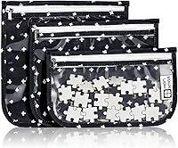 Vista 18 de Bolsa de aseo aprobada por la TSA, juego de 3 bolsas de viaje transparentes para artículos de aseo de tamaño de cuarto de galón con cierre