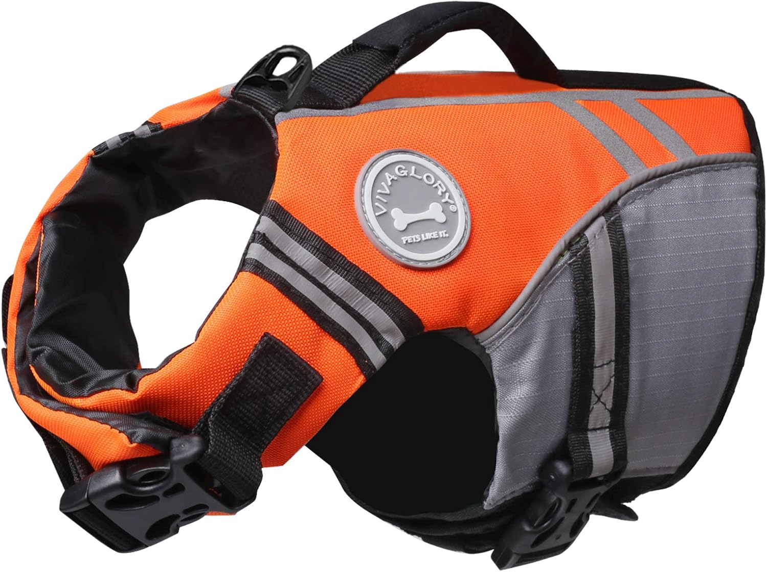 VIVAGLORY Sports Style Dog Life Jacket with Adjustable
