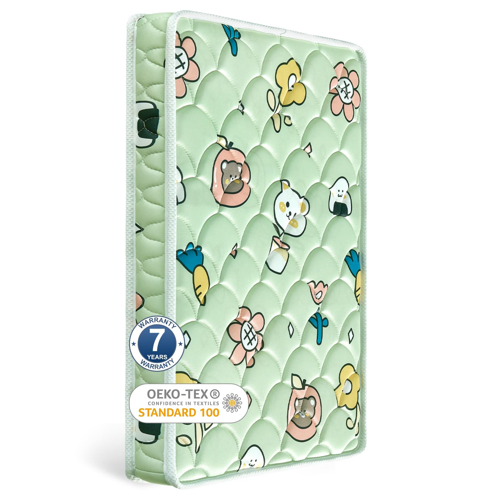 Premium Foam 4" Mini Crib Mattress 38" X 24", Thickened Design, 3D Wrapped Edge - Comfortable and Firm, Soft Microfiber Fabric, Fits Most Mini Cribs (Does Not Fit Playard or Standard Crib)