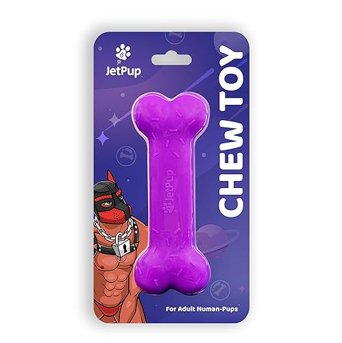 JetPup Pup Chew Toy - Bone - Human Grade Chew Toy - Human Pup Play - 100% Food Grade Silicone (Purple Bone) - Purple