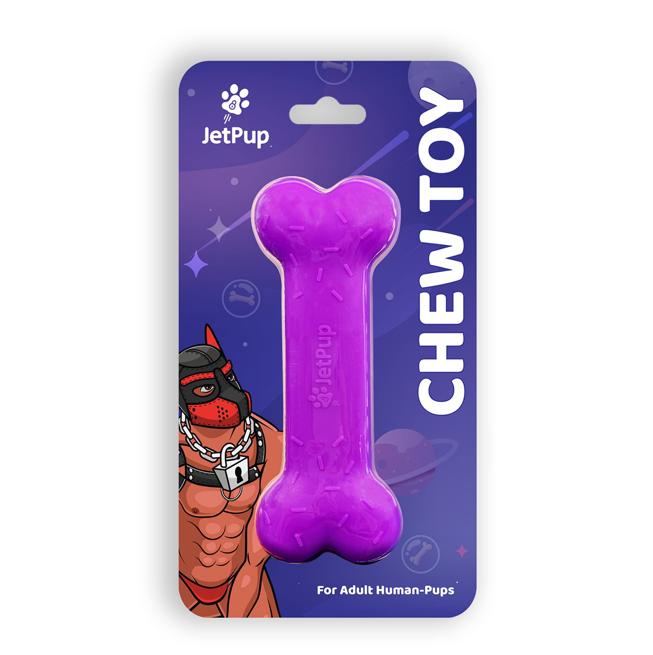 JetPup Pup Chew Toy - Bone - Human Grade Chew Toy - Human Pup Play - 100% Food Grade Silicone (Purple Bone)