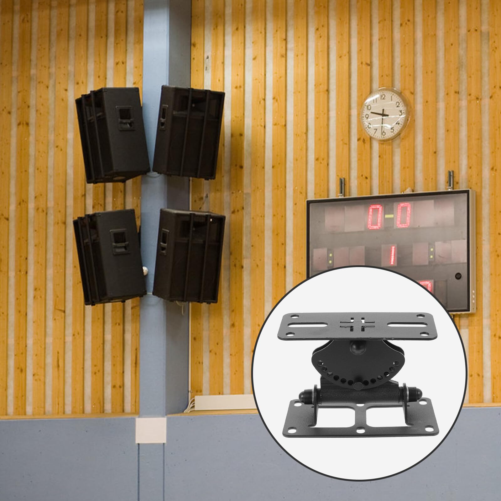Support Mural Rotatif pour Enceinte, Style Vertical, Alliage de Zinc Noir