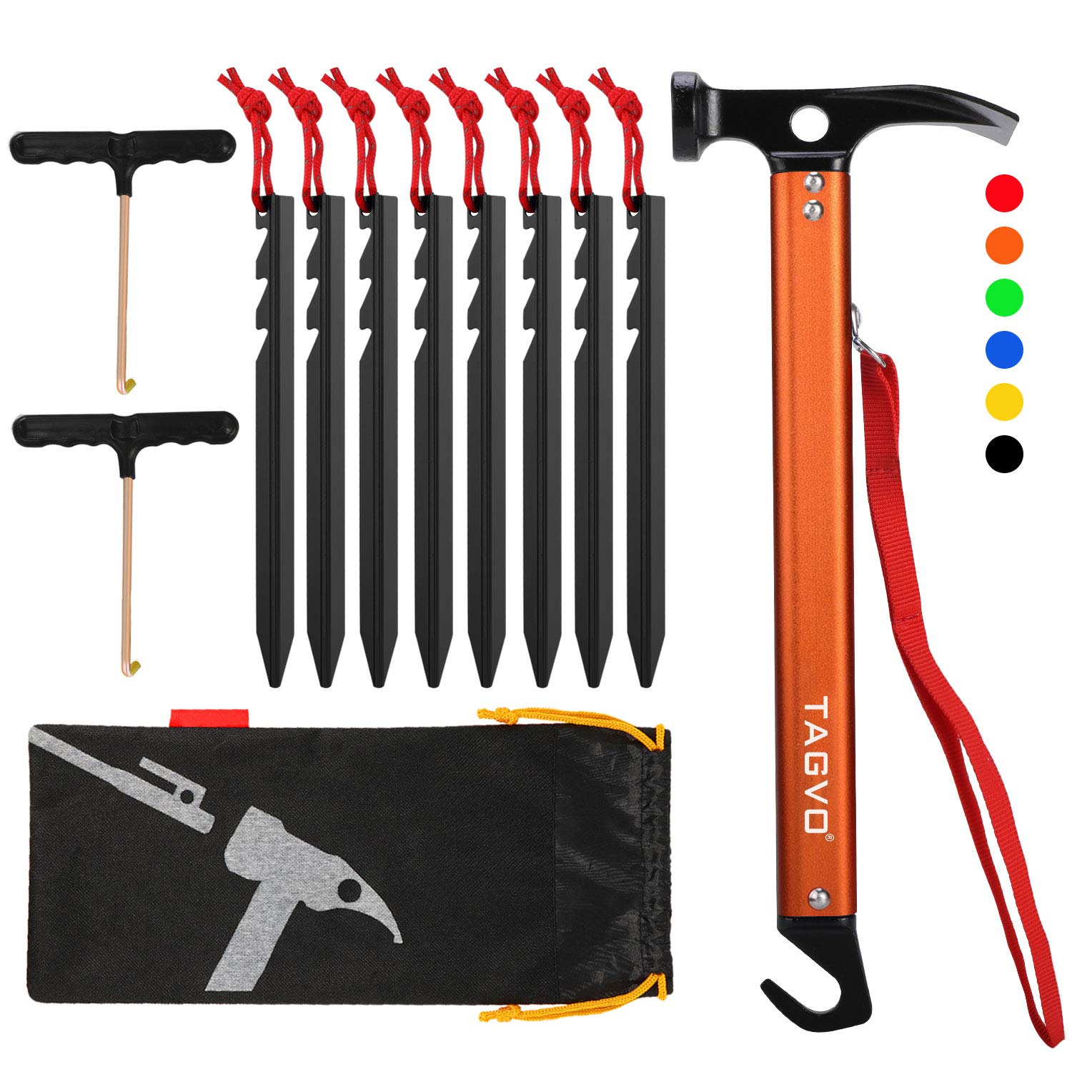 TAGVOCamping Hammer, Multifunction Outdoor Camping Mallet Aluminum Tent Hammer with Tent Stake Remover
