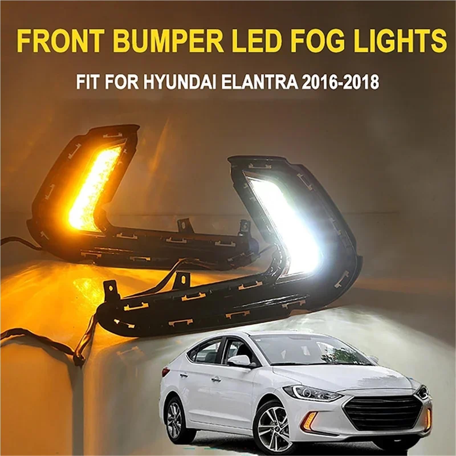 Conjunto de luces antiniebla Kit de luces diurnas LED, intermitentes y antiniebla para Hyundai para Elantra 2016-2018 ﻿ PARTE