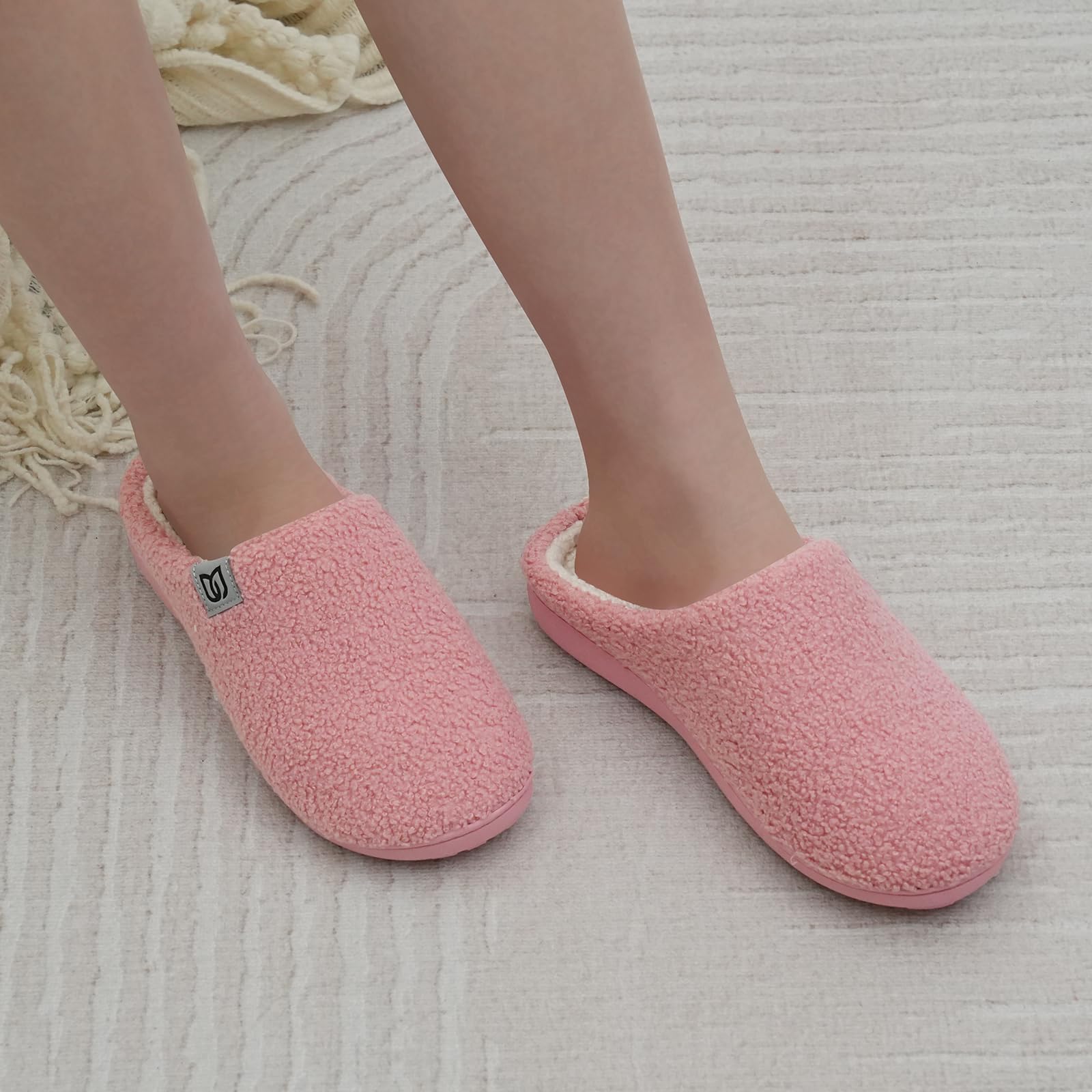WateLves Pantofole Uomo Unisex Donna Antiscivolo Scarpe Inverno Peluche Morbido Ciabatte in Memory Foam