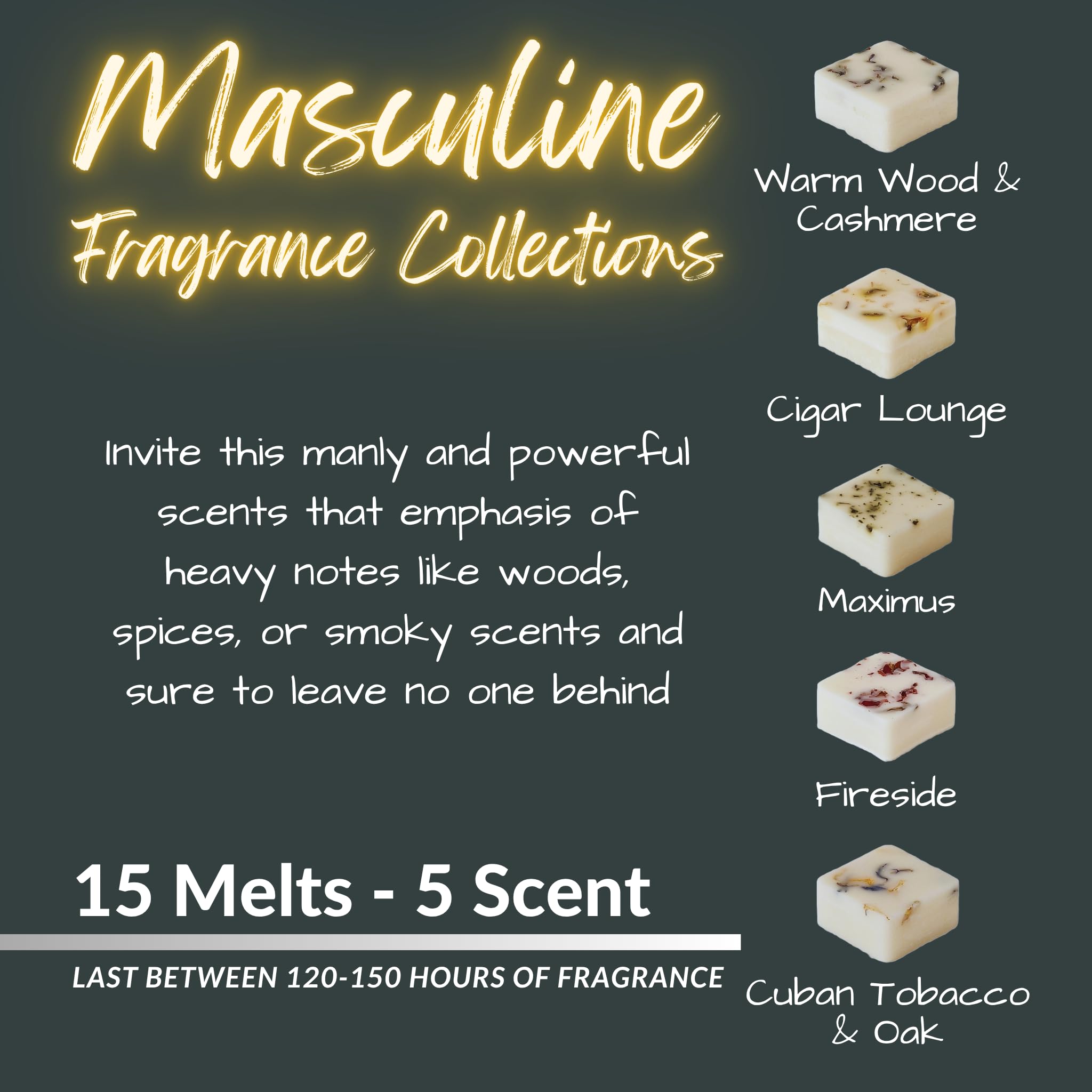Masculine Scents, Highly Scented Botanical Wax Melts Collections (15 x 13.5g Hand Crafted), Vegan Friendly & Cruelty Free - Image 3
