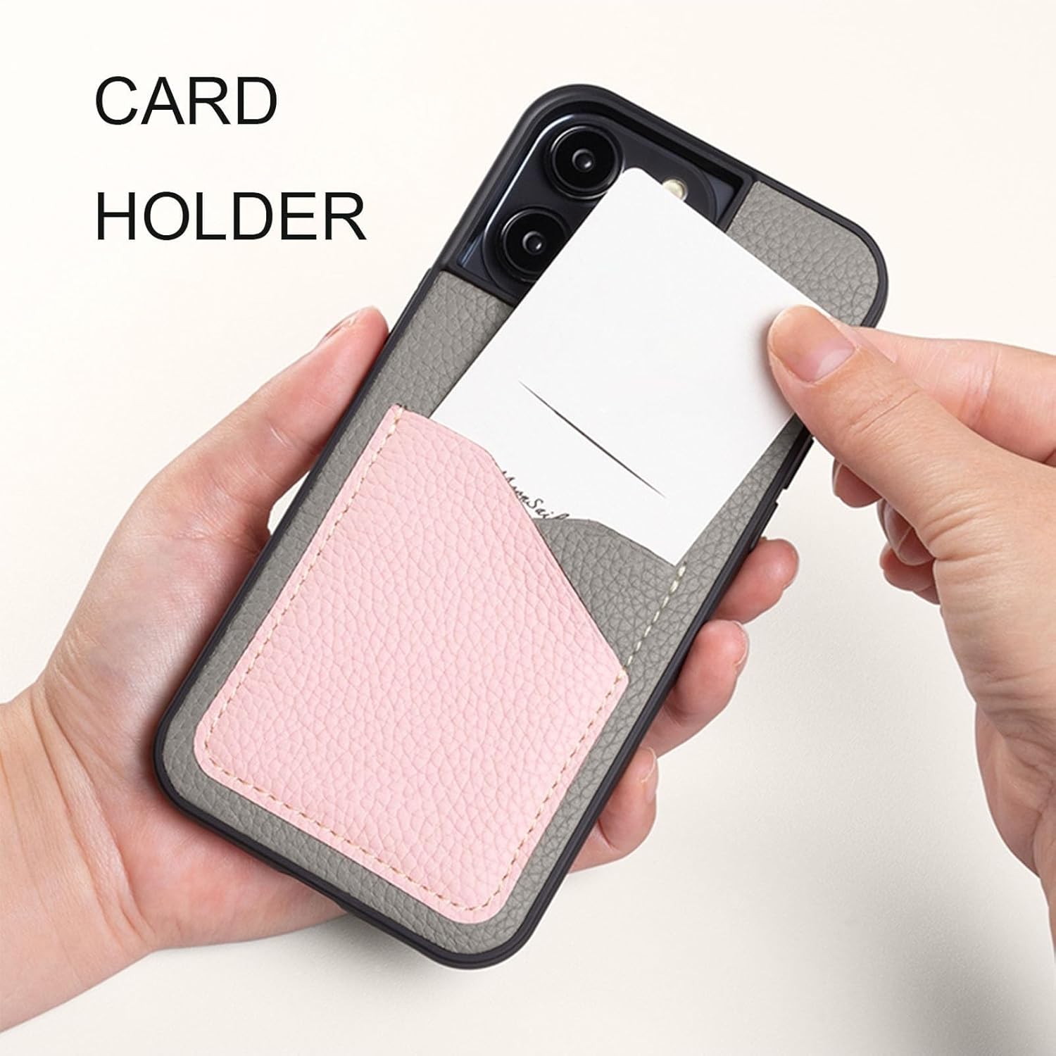 Color-Block Leather Case for iPhone 17/17 Air/17 Pro/17 Pro Max, Litchi Texture Card Slot Cover, Slim Anti-Drop Classic Shell(Brown,17 Air)