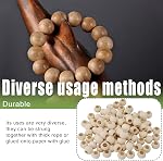 100 PCS Large Hole Wooden Beads 20mm Unfinished Round Wooden Craft Beads Bulk Spacer with Beautiful Grain for Decoration DIY Crafts Jewelry Making Accessories