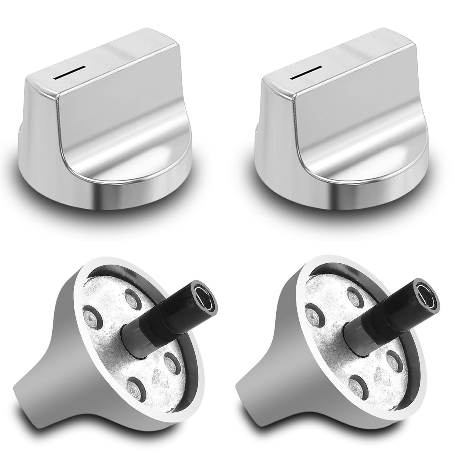(4Pcs) W11687171 Gas Stove Knobs Replacements Compatible with Whirlpool WEG515S0LS3/WEG515S0LS4/WEG515S0LV3/WEG515S0LV4/WEG515S0LZ3/WEG745H0LZ4, Range Oven Knob Replace Part W11513755