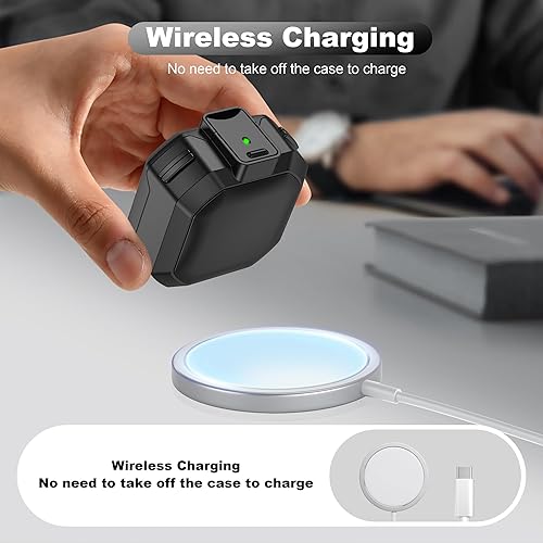 Miniatura 6 de RFUNGUANGO Funda para Samsung Galaxy Buds 2 ProBuds ProBuds LiveBuds 2Galaxy Buds FE (2023), funda militar de fibra de carbono con