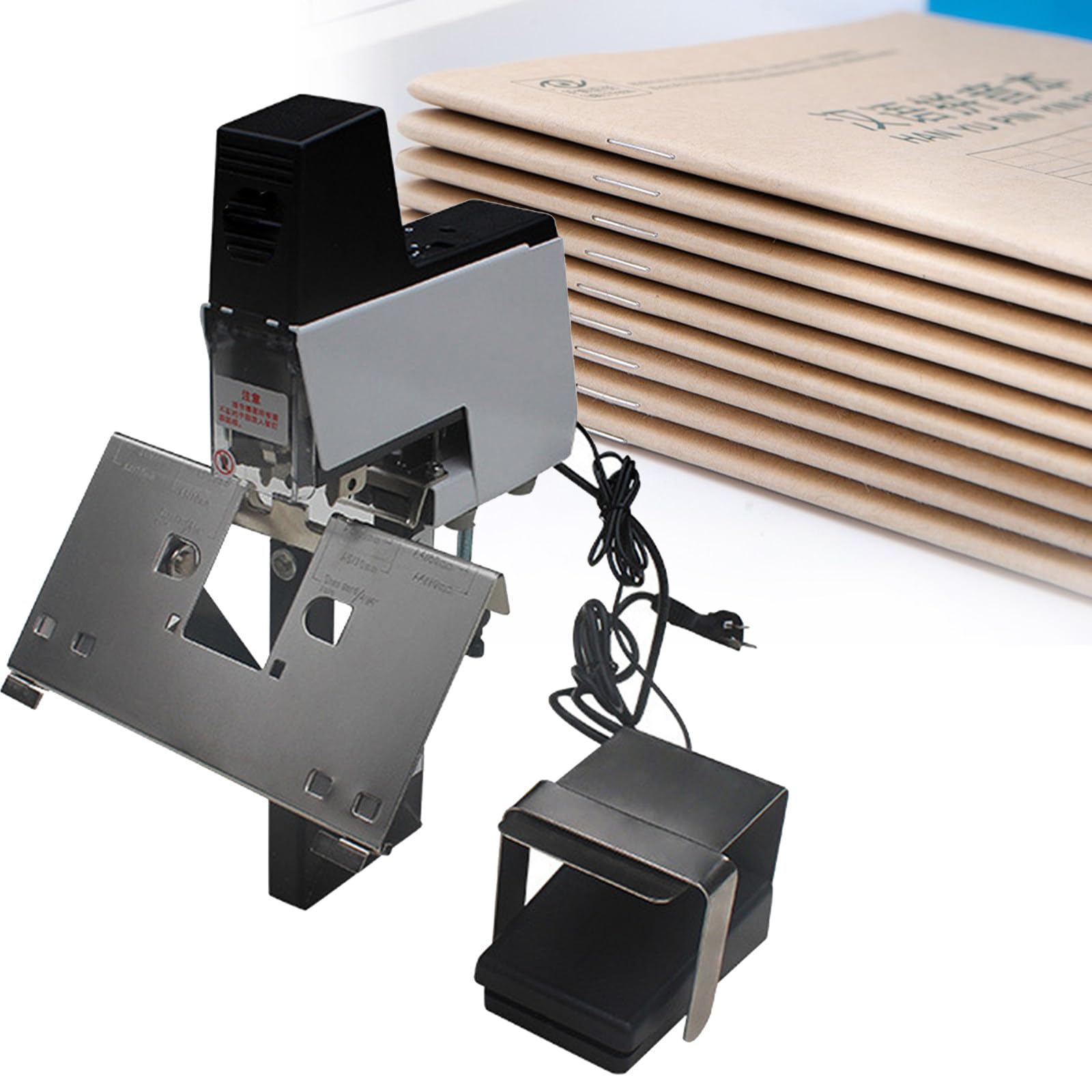 Grapadora eléctrica Rapid 106 Encuadernadora automática a caballete Encuadernadora de libros y planos de alta resistencia 2-30 hojas