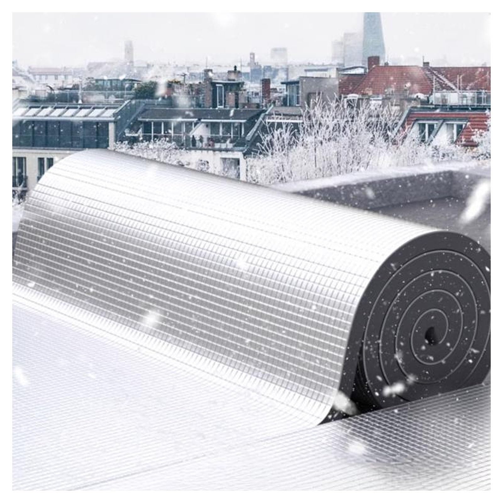 Self-Adhesive Aluminum Foil Sound Insulation Cotton,Insulation Roll,Medium Density Foam Padding,Radiant Barrier,Radiator Reflector Panels,for Car Wall Loft Shed Camping(30MM(THK),1*2m/3.2*6.6ft)