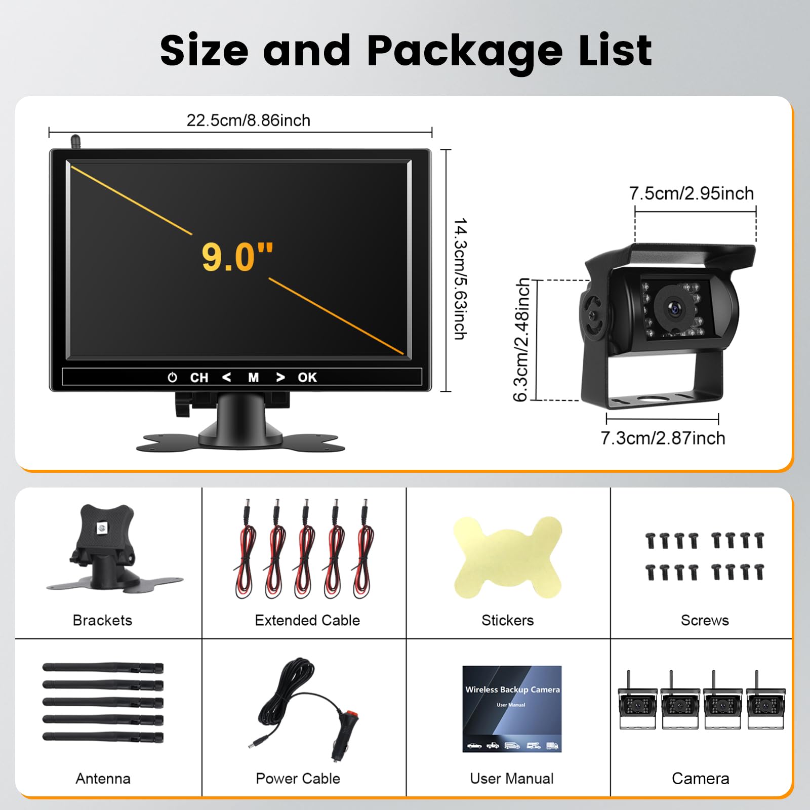Caméra De Recul CCD Meimeier Avec Feu Stop LED Pour Mercedes/Sprinter/VW/Crafter