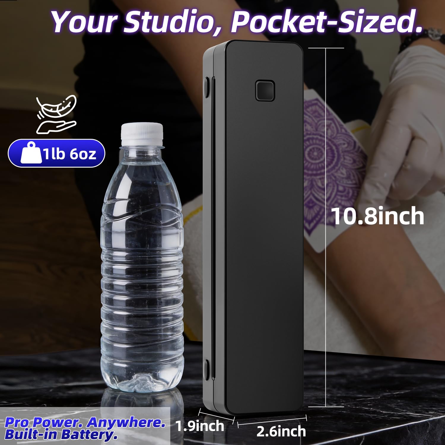 Kit di stencil per tatuaggi - Stampante termica wireless Bluetooth per tatuaggi, carta di trasferimento per tatuaggi temporanei, compatibile con iPhone, Android, PC, per artisti e principianti