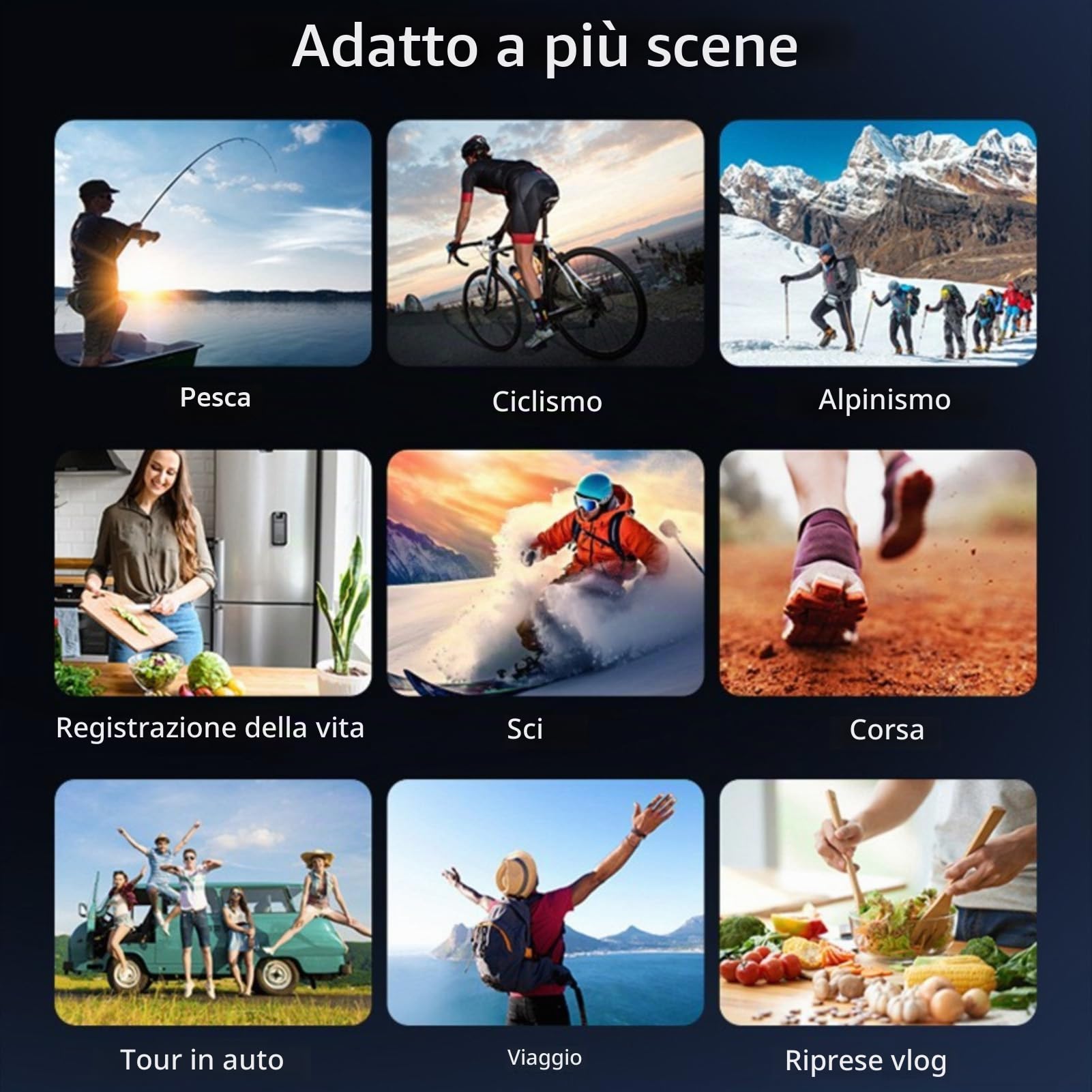 Denash Camera Vlog 1080p con Obiettivo Rotante a 270 °, Stabilizzazione Digitale e Schermata da 1,53 "， Videocamera Multi -montaggio per Video Esterni