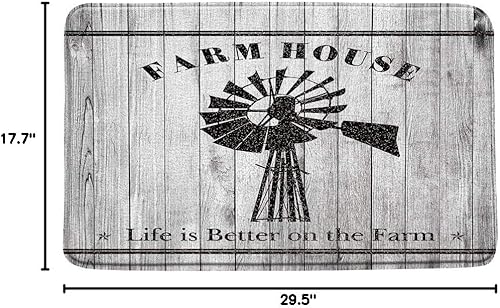 Miniatura 9 de Juego de 3 alfombrillas de baño rústicas para puerta de granero, reglas del lago, tabla de madera, tablón, cabaña, cámper, camping, baño, funda para