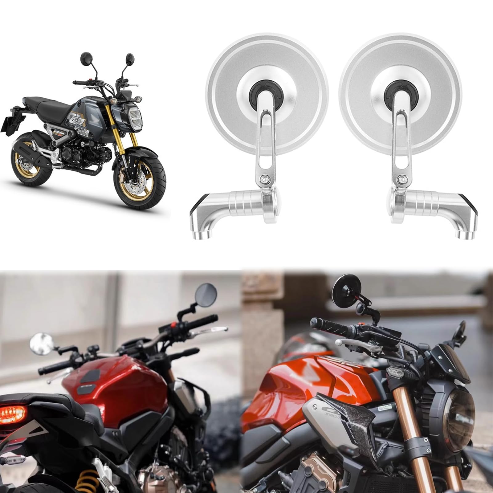 Amazon | XINMOZR For グロム GROM MSX125 MSX 125 調整可能なミラー