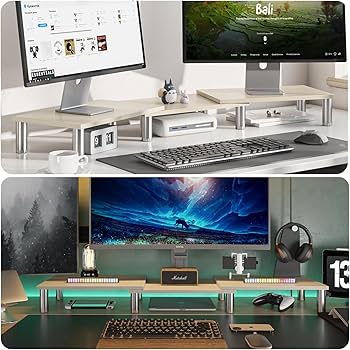 Amazon.co.jp: AX WABER 二台置き可能 スタンド モニター台 台 机上