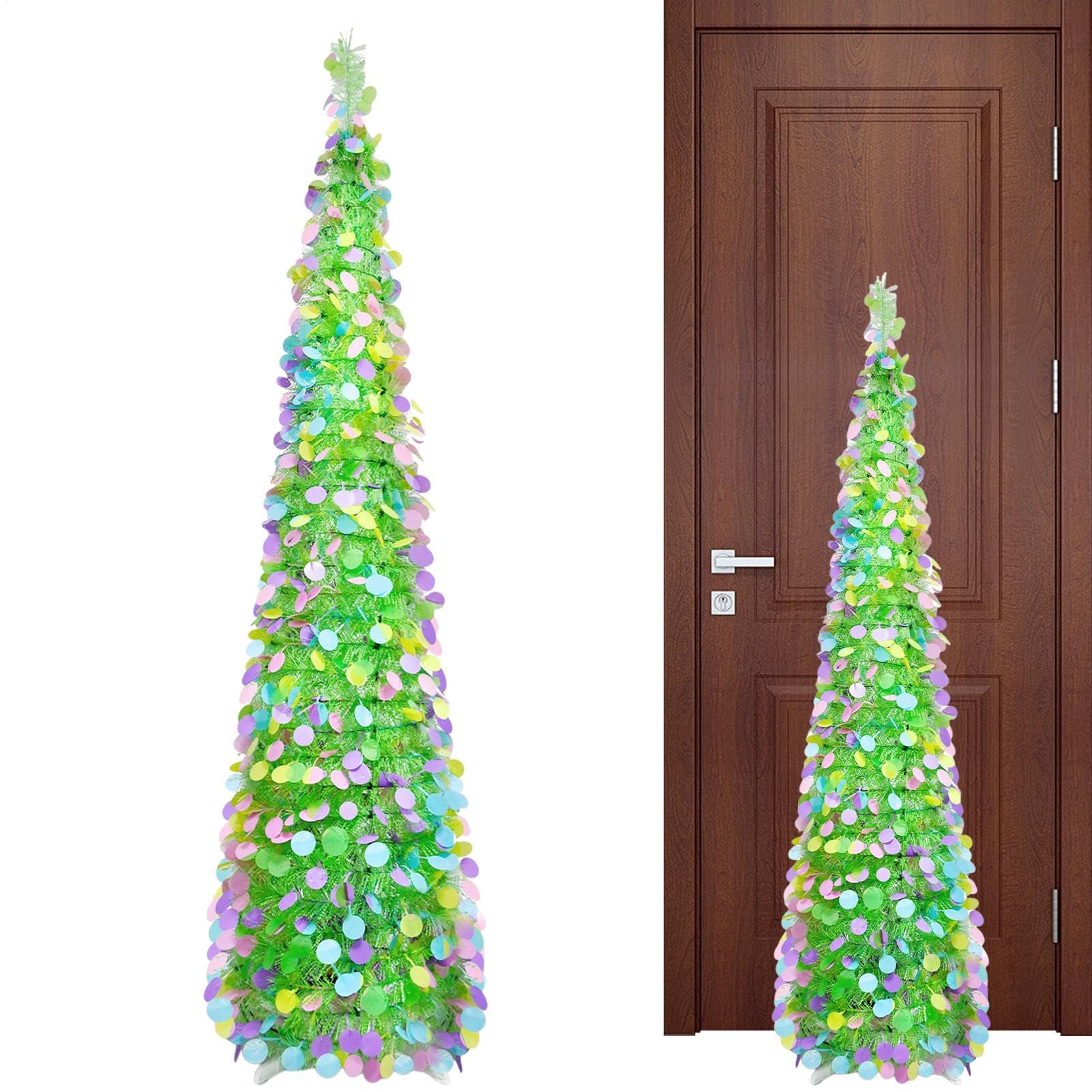 Árbol artificial fácil de guardar para decoración de Pascua colorida