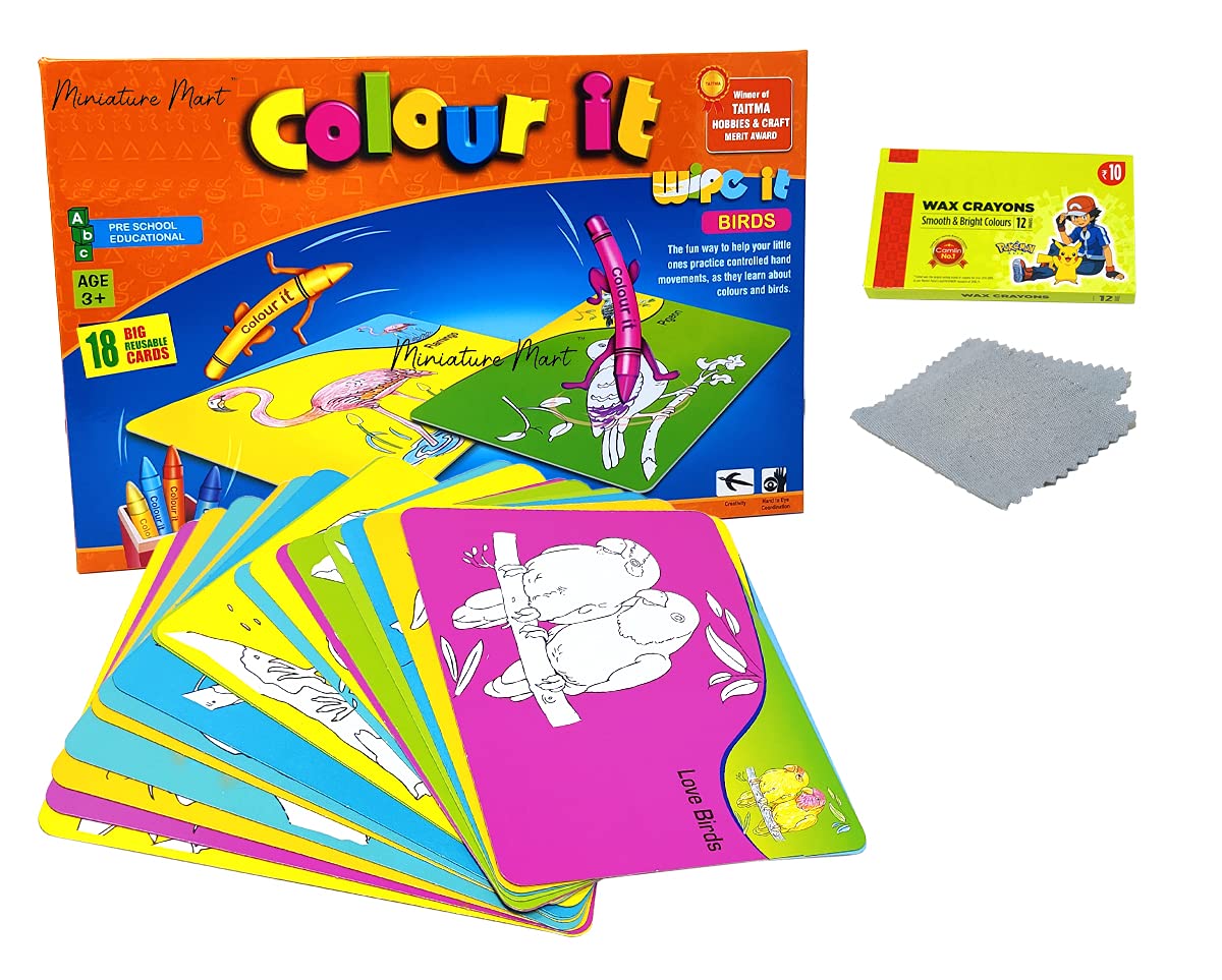Buy Miniature Mart Colour It Reusable Flash Cards for Kids to Learn