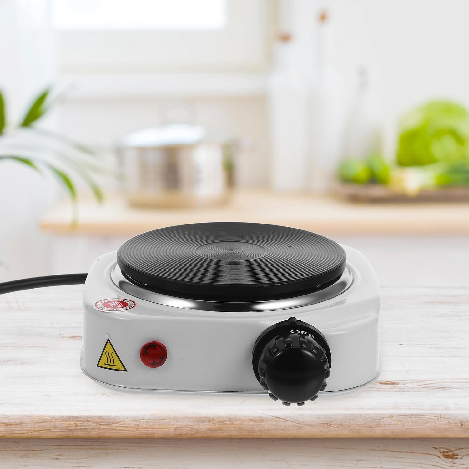 Angoily Portable Countertop Stove Safety Protection for Cooking Mini Electric Hot Plate Single Burner with Adjustable Temperature Control Multifunctional Design Glass and Ceramic Cookware