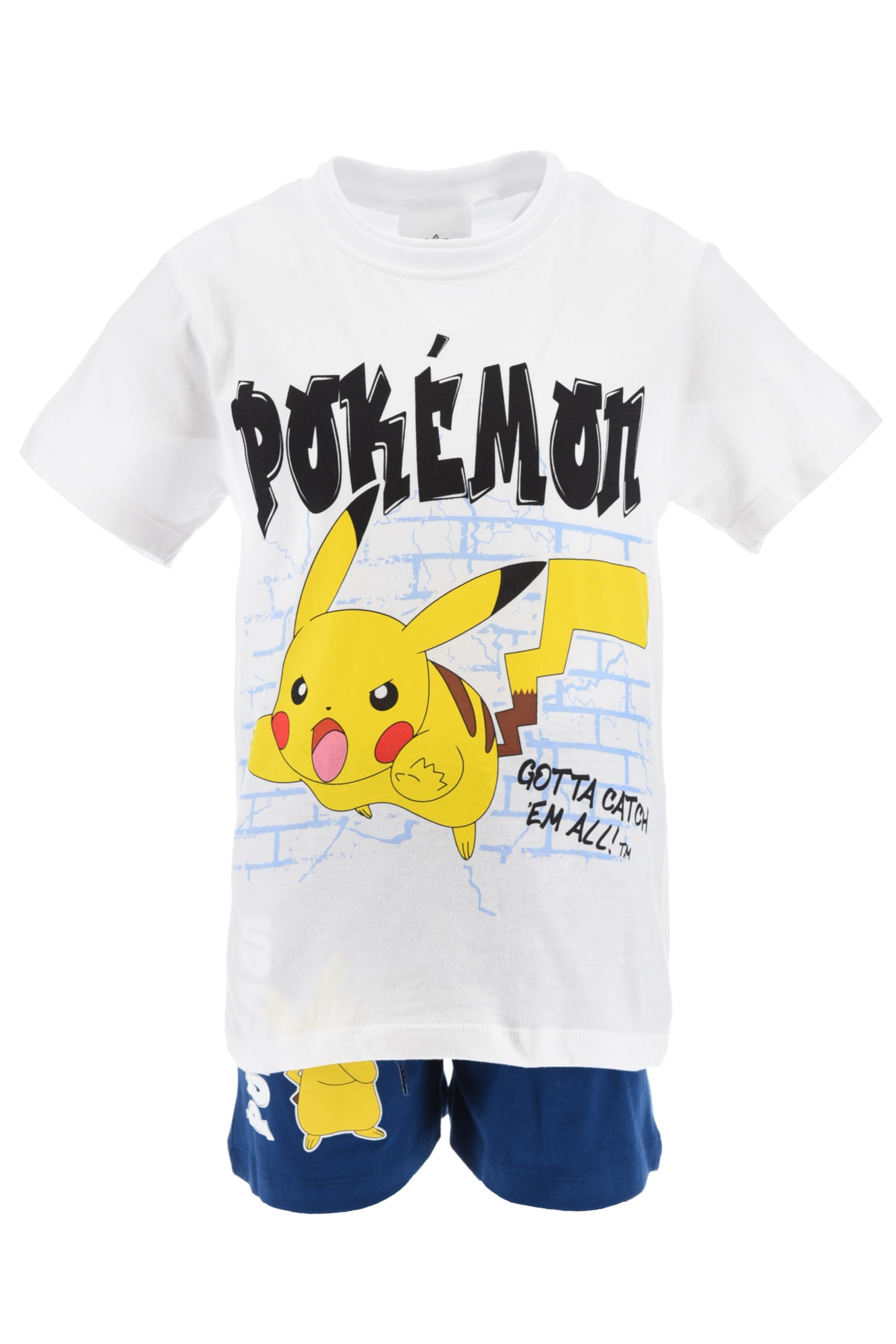 Pokemon Pijamas Niños Pikachu Camiseta Pantalón Corto Conjunto 2 Piezas Tallas 6-12 Años
