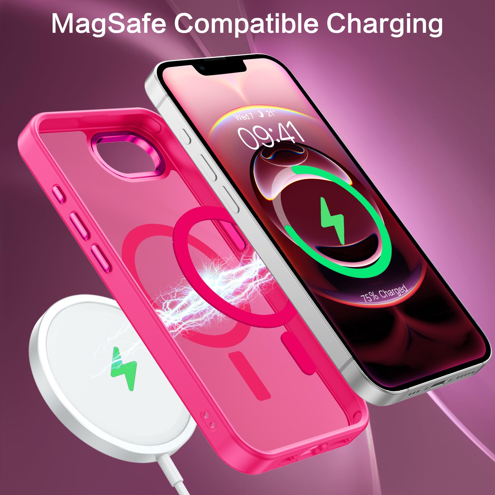 GaoBao Cover Per IPhone 16 Pro Max 6,9” – Opaco Magnetica Magsafe, Antiurto, Rosso