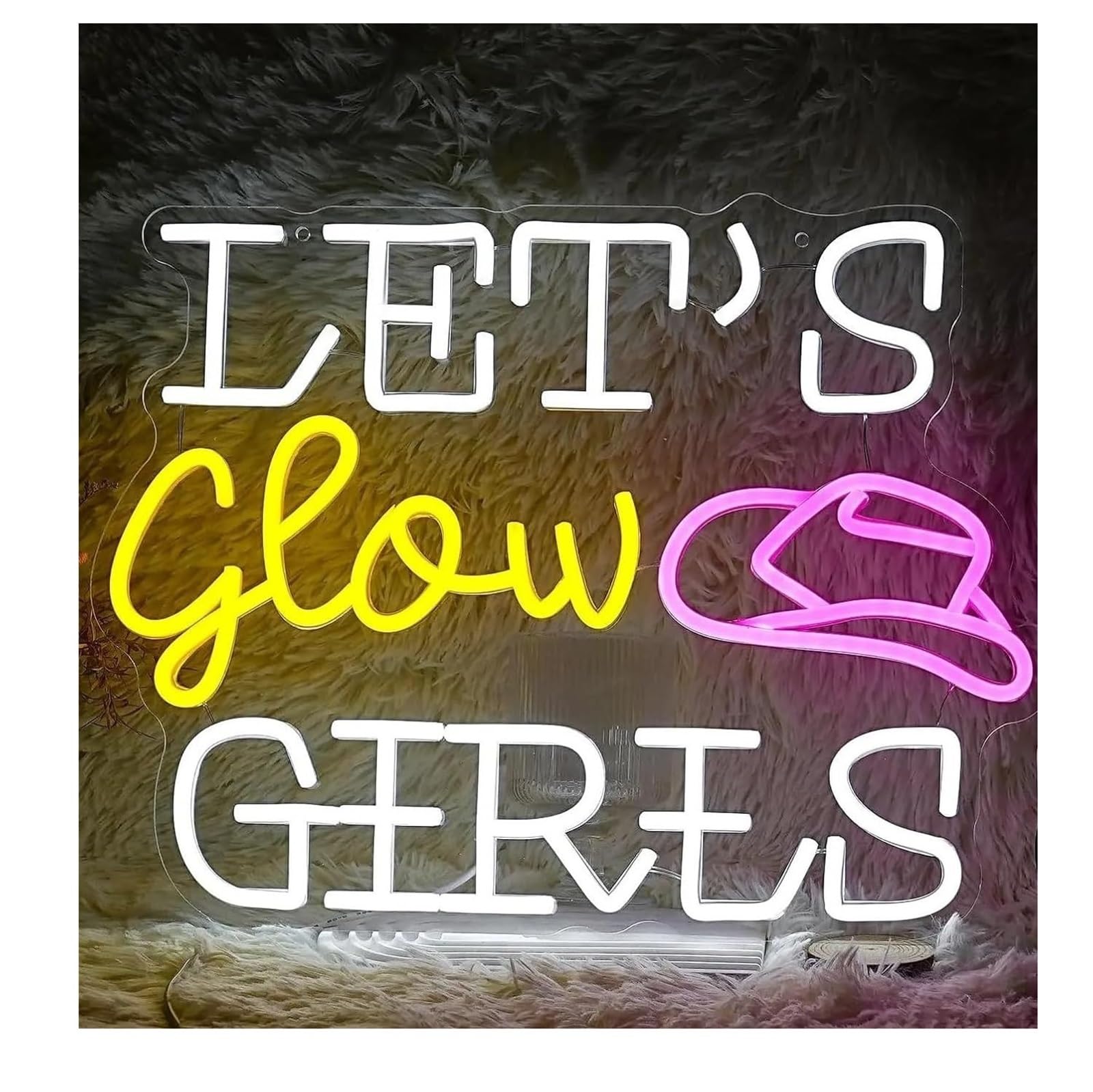 Zynther Neon lamp for neon Sign Let's Glow Girls Wall Decoration Powered
