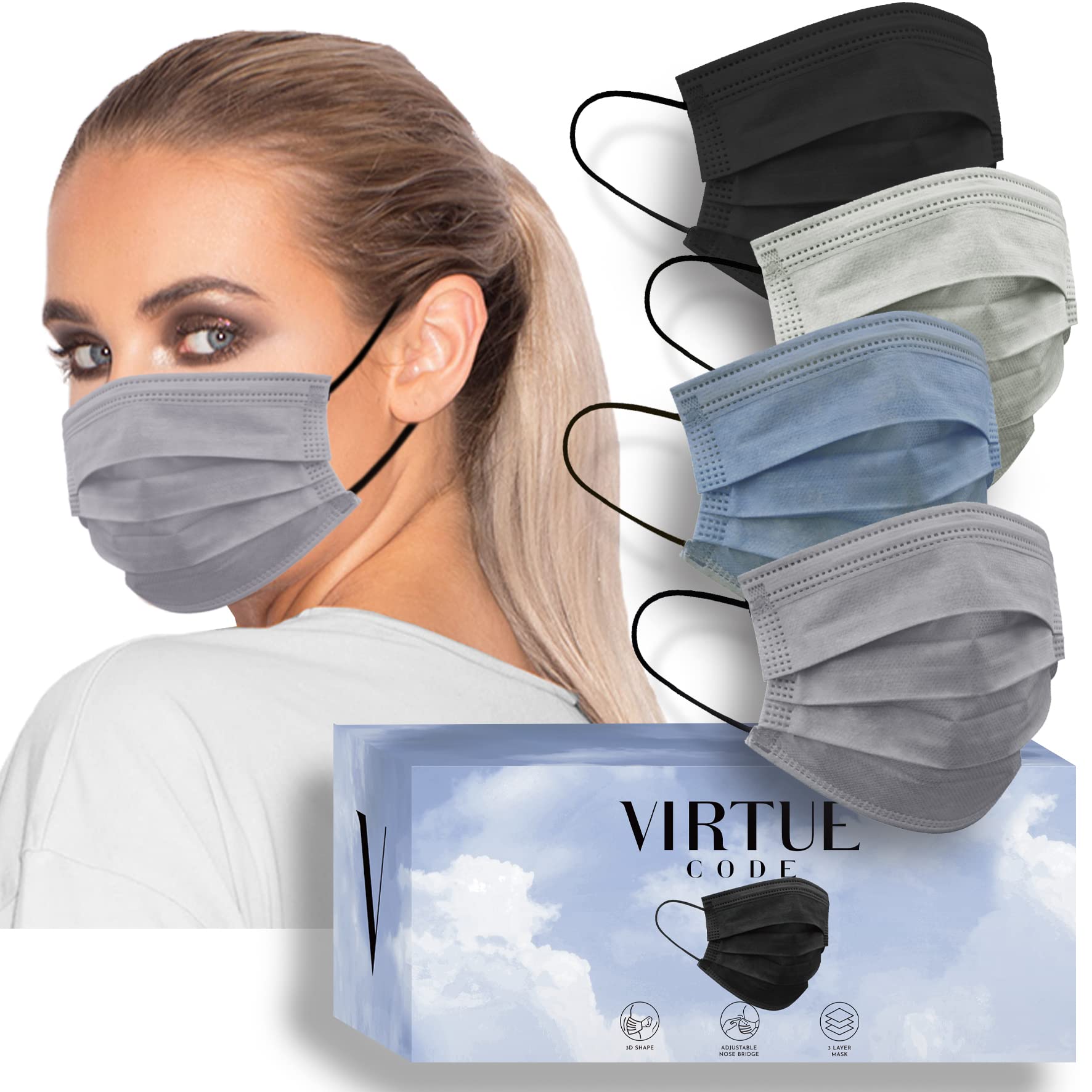 VIRTUE CODE Priority Face Masks - Disposable Face Masks