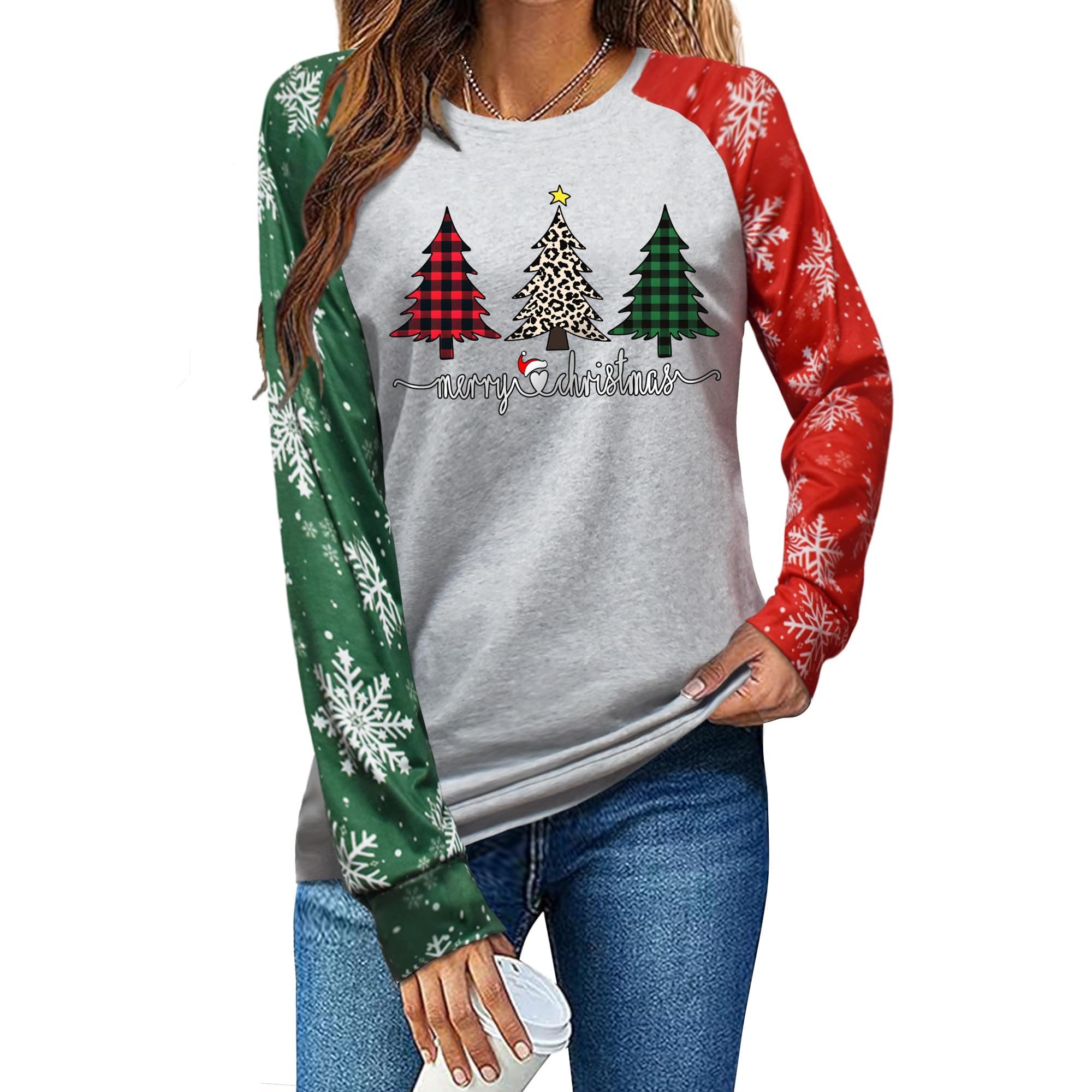 Locker.Ink | Discover the Top 10 Women's Christmas Sweaters for 2025 ADIAOA Color-Block Christmas Shirt