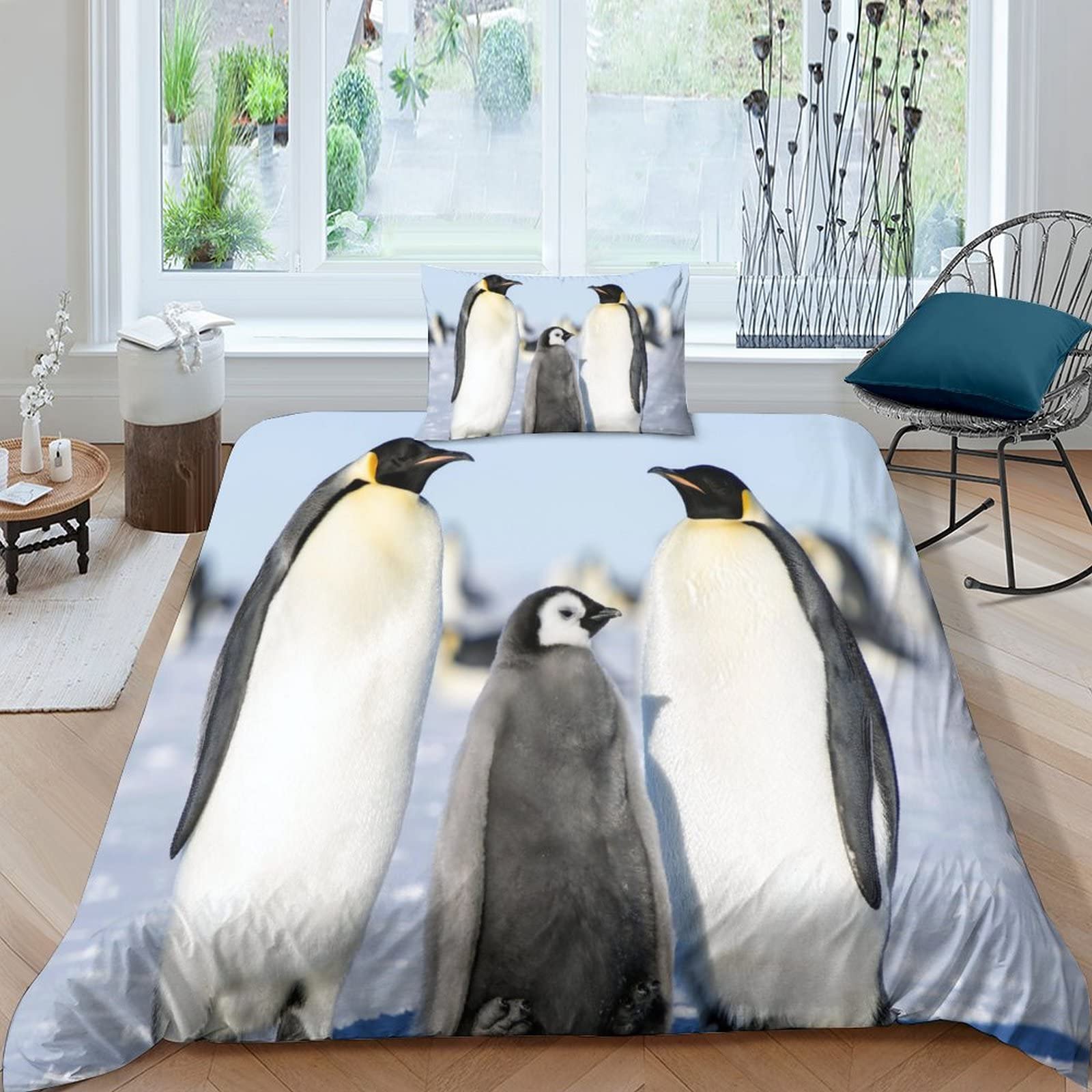 Parure de lit pingouin en tissu doux et sain pour un sommeil réparateur