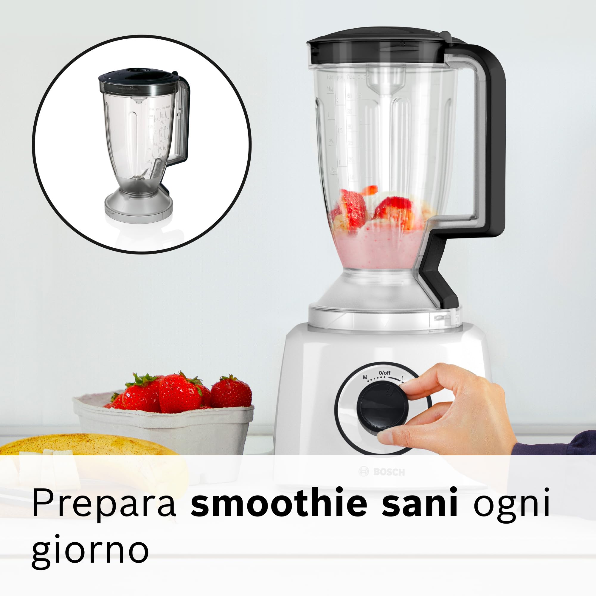 Bosch Robot da Cucina Compatto, MultiTalent 3, MCM3230W, Bianco