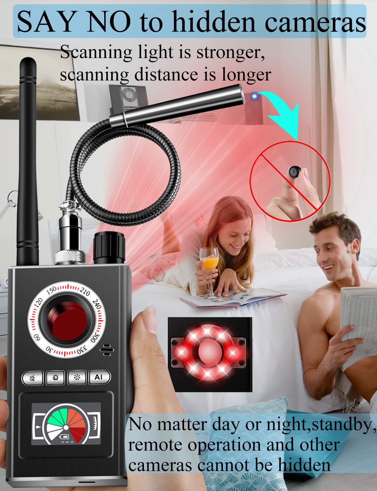 Hidden Camera Detector RF Detector Bug Detector spy Camera Finder Anti