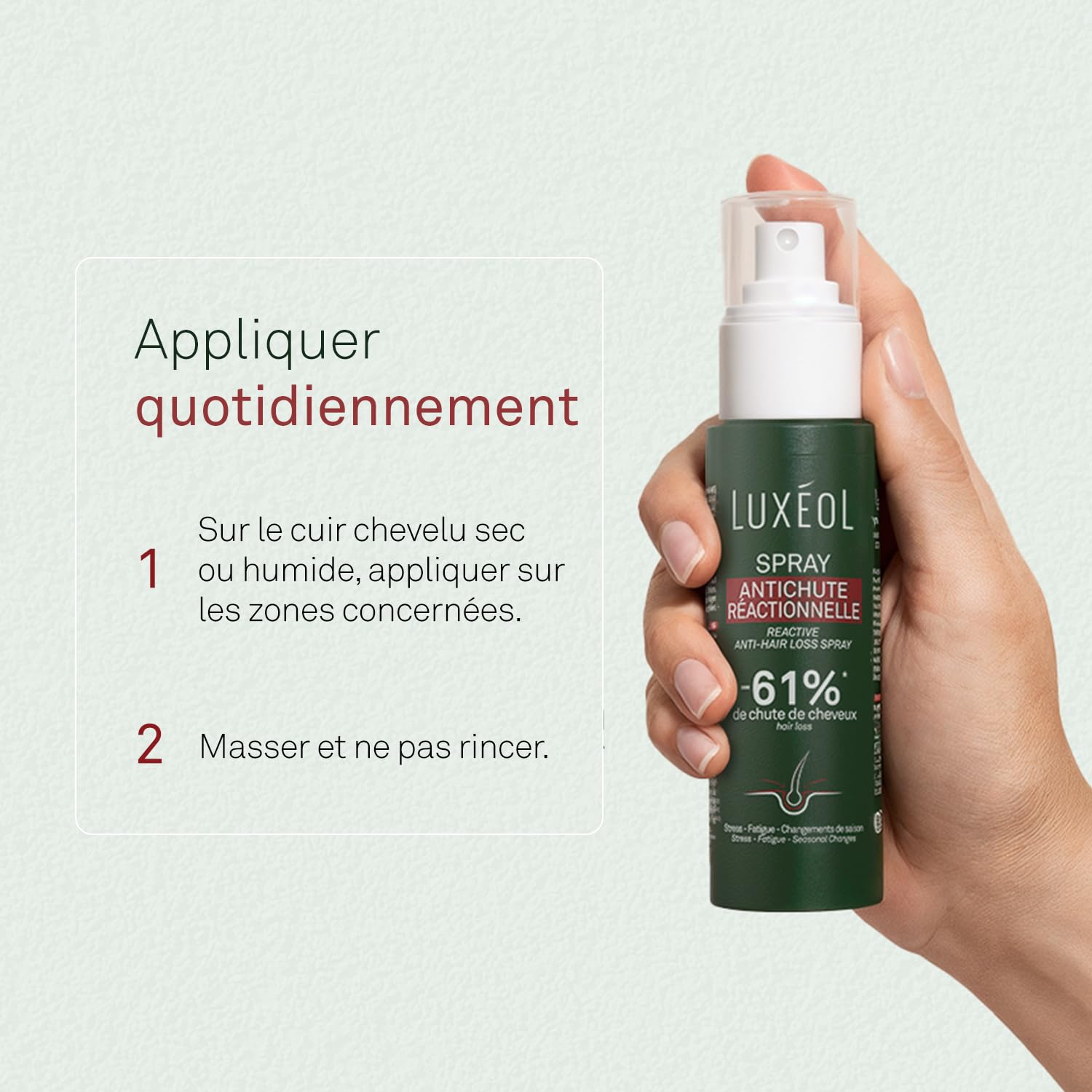 LUXÉOL - Spray Anticaduta Reazionale - Caduta dei capelli ridotta del 61%*