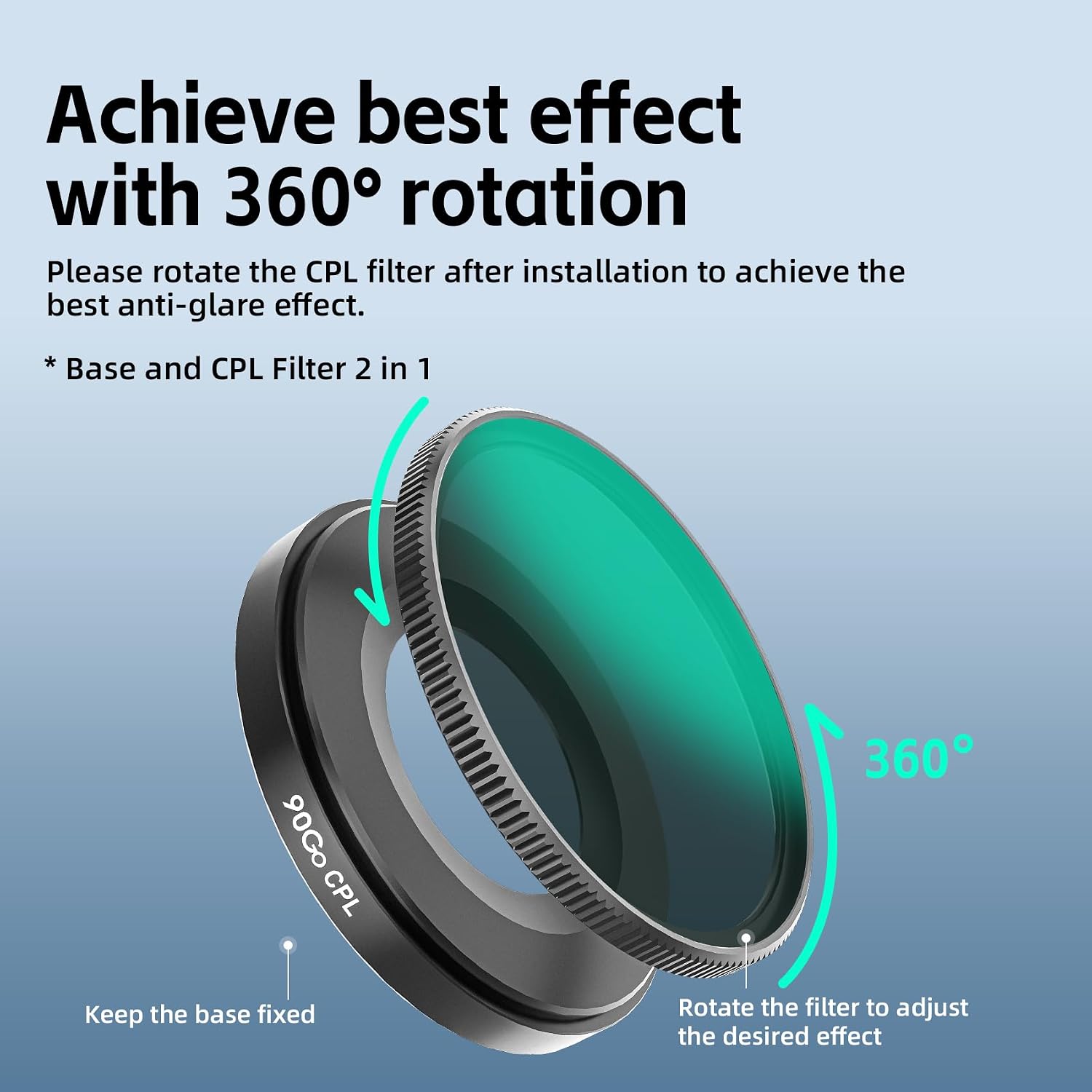 CPL Filter for REDTIGER 4K Dash Cam F17(Not Compatible with F7N Series/F17 Elite),Circular Polarizer Lens for Front Camera,Enhance Video Clarity,Reduce Glare,Perfect for 2160P Ultra HD Recording.